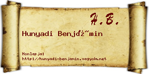 Hunyadi Benjámin névjegykártya