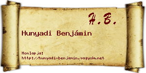 Hunyadi Benjámin névjegykártya